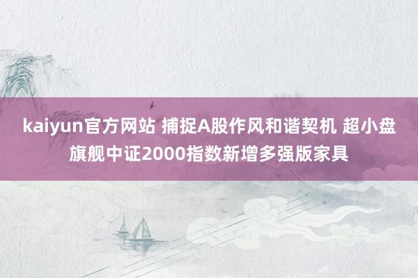 kaiyun官方网站 捕捉A股作风和谐契机 超小盘旗舰中证2000指数新增多强版家具