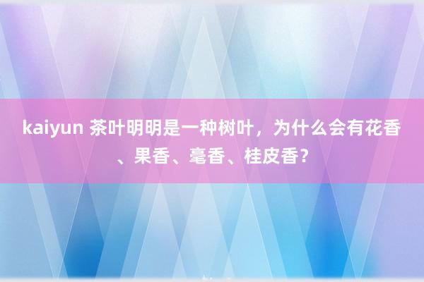 kaiyun 茶叶明明是一种树叶，为什么会有花香、果香、毫香、桂皮香？