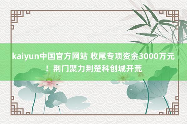 kaiyun中国官方网站 收尾专项资金3000万元！荆门聚力荆楚科创城开荒