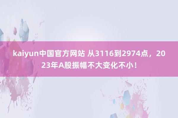 kaiyun中国官方网站 从3116到2974点，2023年A股振幅不大变化不小！