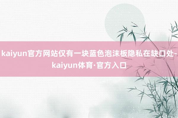 kaiyun官方网站仅有一块蓝色泡沫板隐私在缺口处-kaiyun体育·官方入口