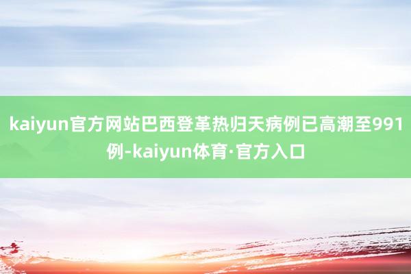 kaiyun官方网站巴西登革热归天病例已高潮至991例-kaiyun体育·官方入口