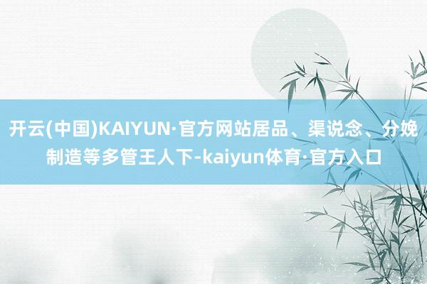 开云(中国)KAIYUN·官方网站居品、渠说念、分娩制造等多管王人下-kaiyun体育·官方入口