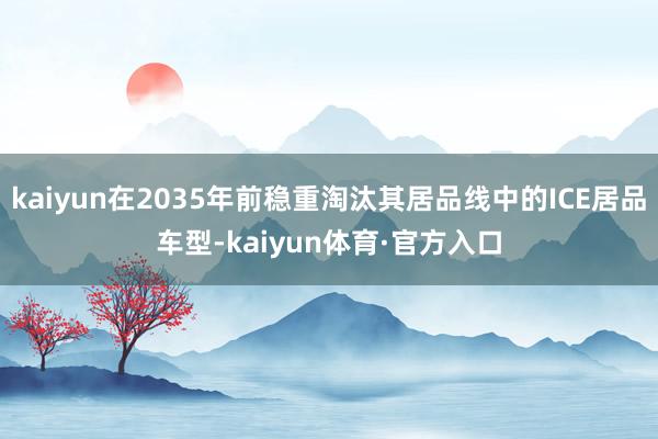 kaiyun在2035年前稳重淘汰其居品线中的ICE居品车型-kaiyun体育·官方入口