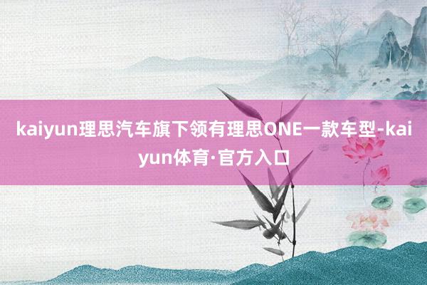 kaiyun理思汽车旗下领有理思ONE一款车型-kaiyun体育·官方入口