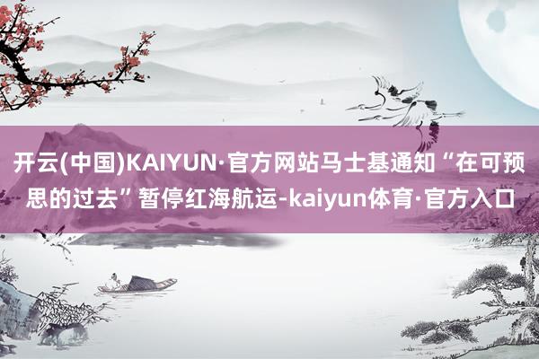 开云(中国)KAIYUN·官方网站马士基通知“在可预思的过去”暂停红海航运-kaiyun体育·官方入口