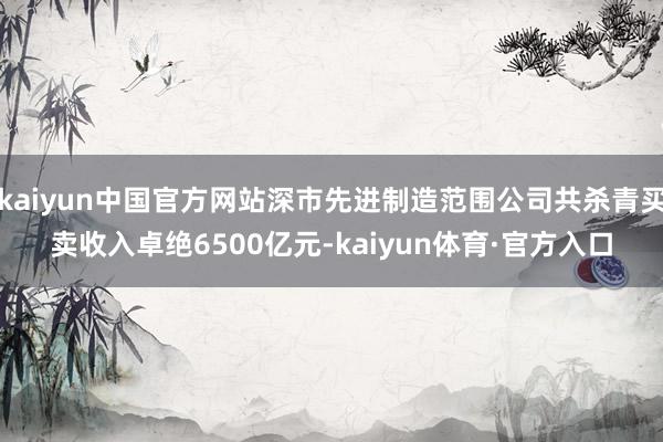 kaiyun中国官方网站深市先进制造范围公司共杀青买卖收入卓绝6500亿元-kaiyun体育·官方入口