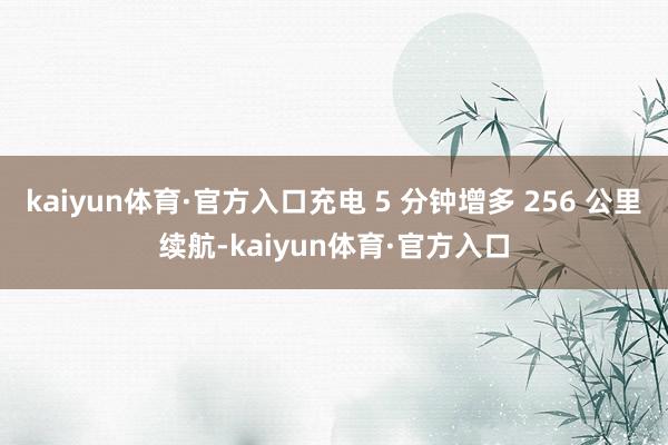 kaiyun体育·官方入口充电 5 分钟增多 256 公里续航-kaiyun体育·官方入口