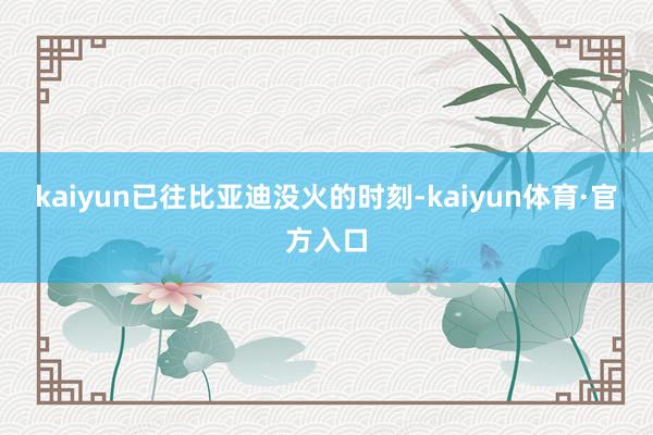 kaiyun已往比亚迪没火的时刻-kaiyun体育·官方入口