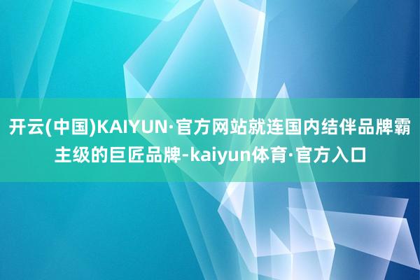 开云(中国)KAIYUN·官方网站就连国内结伴品牌霸主级的巨匠品牌-kaiyun体育·官方入口