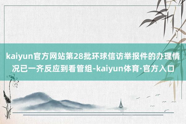 kaiyun官方网站第28批环球信访举报件的办理情况已一齐反应到看管组-kaiyun体育·官方入口