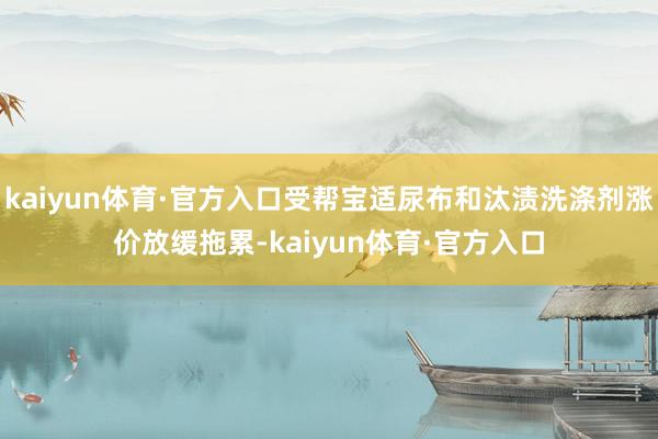 kaiyun体育·官方入口受帮宝适尿布和汰渍洗涤剂涨价放缓拖累-kaiyun体育·官方入口