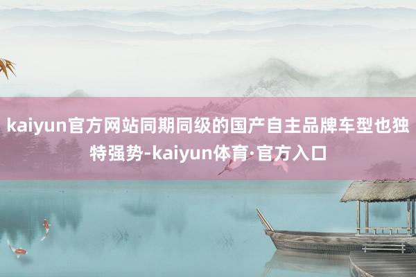 kaiyun官方网站同期同级的国产自主品牌车型也独特强势-kaiyun体育·官方入口