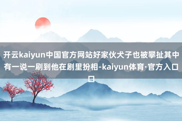 开云kaiyun中国官方网站好家伙犬子也被攀扯其中有一说一刷到他在剧里扮相-kaiyun体育·官方入口