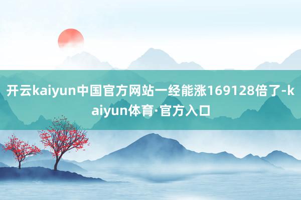 开云kaiyun中国官方网站一经能涨169128倍了-kaiyun体育·官方入口