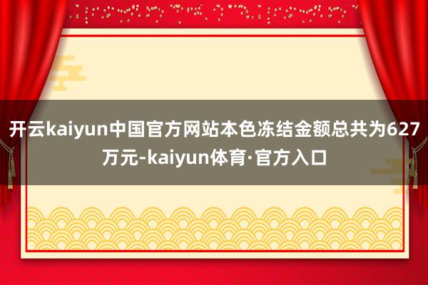 开云kaiyun中国官方网站本色冻结金额总共为627万元-kaiyun体育·官方入口