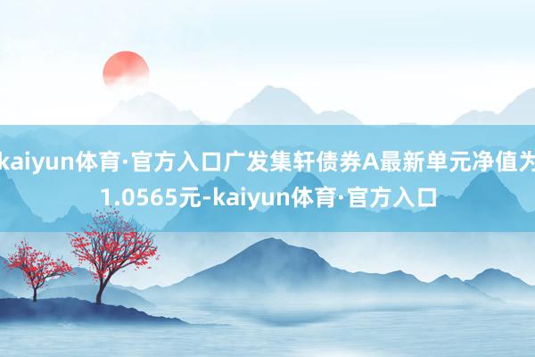 kaiyun体育·官方入口广发集轩债券A最新单元净值为1.0565元-kaiyun体育·官方入口