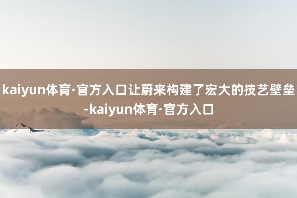 kaiyun体育·官方入口让蔚来构建了宏大的技艺壁垒-kaiyun体育·官方入口