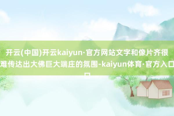 开云(中国)开云kaiyun·官方网站文字和像片齐很难传达出大佛巨大端庄的氛围-kaiyun体育·官方入口