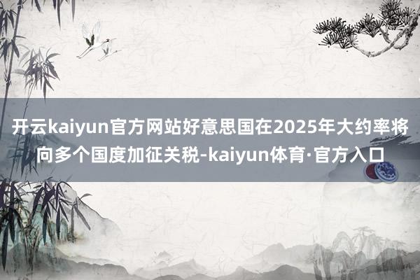 开云kaiyun官方网站好意思国在2025年大约率将向多个国度加征关税-kaiyun体育·官方入口