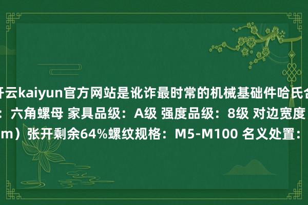 开云kaiyun官方网站是讹诈最时常的机械基础件哈氏合金 N06002螺母 类别：六角螺母 家具品级：A级 强度品级：8级 对边宽度：8-120 高度：5.6-60（mm）张开剩余64%螺纹规格：M5-M100 名义处置：不经处置 江苏百德特种合金有限公司主要坐蓐供应的材料招牌有：哈氏合w金系列（hastelloy c、hastelloy c-276、hastelloy c-4、hastelloy