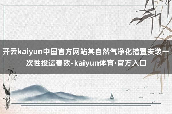 开云kaiyun中国官方网站其自然气净化措置安装一次性投运奏效-kaiyun体育·官方入口